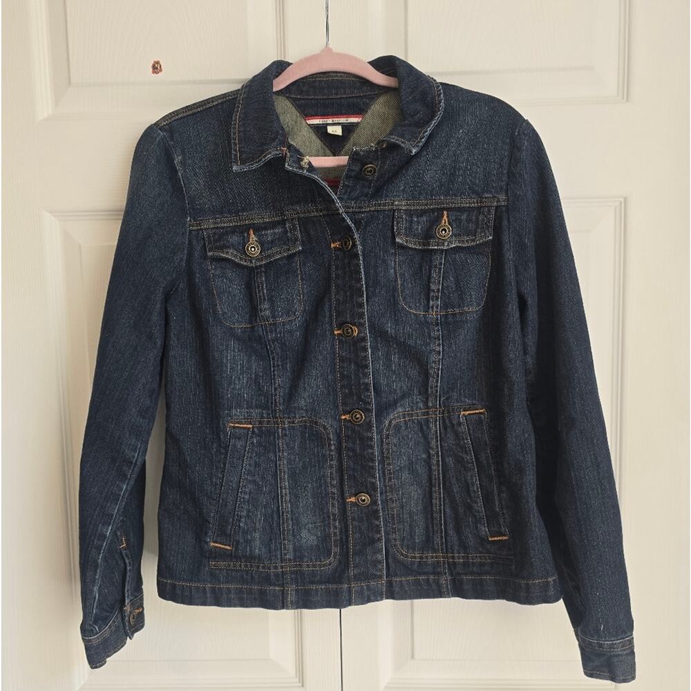 Tommy Hilfiger Dark Denim Blue Jean Jacket Size L Classic Casual